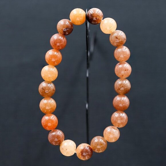 Red Aventurine Gemstone Stretch Bracelet | Handmade - Picture 5 of 5